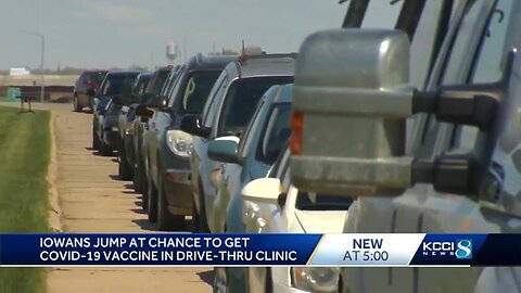 Iowa residents drive to receive Covid19 vaccines