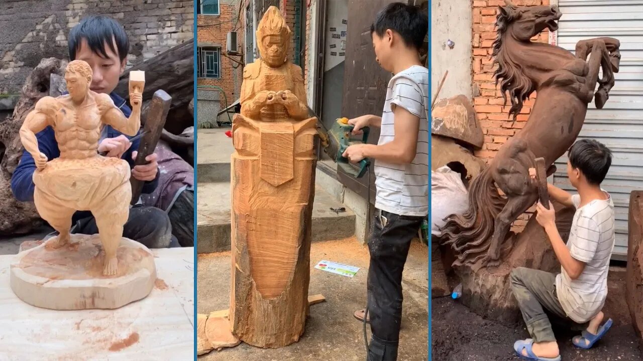 9 Creative Wood carving luxury sculpture that are satisfying woodworking