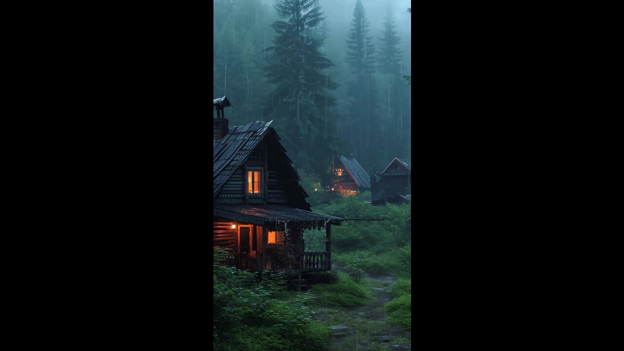 HEAVY RAIN & LIGHTNING ON THE ROOFS OF HOUSES IN MY VILLAGE, VERY CALM, SLEEPING DEEPLY - INDORAIN