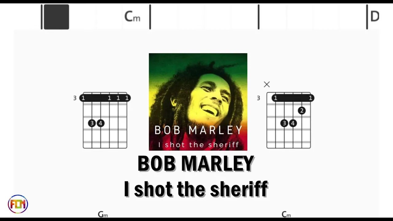 BOB MARLEY I shot the sheriff - (Chords & Lyrics like a Karaoke) HD