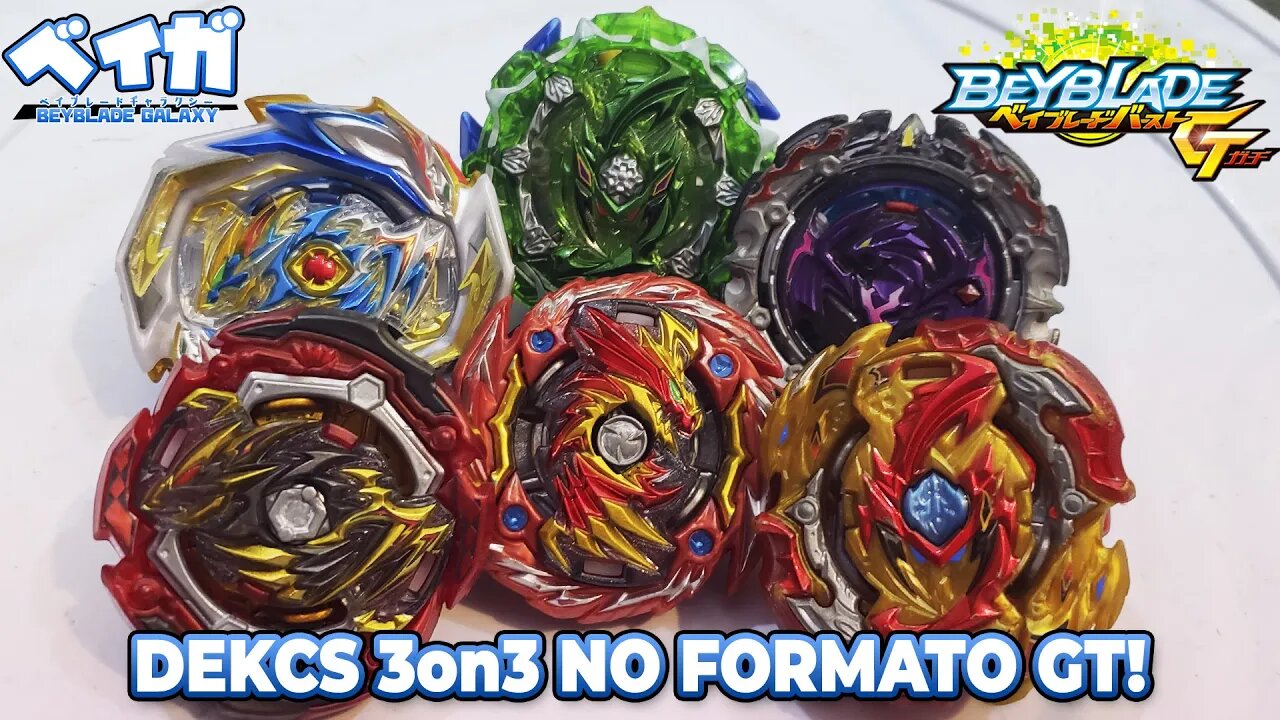 BATALHA DE DEACKS 3ON3 NO FORMATO GT! - Beyblade Burst ベイブレードバースト