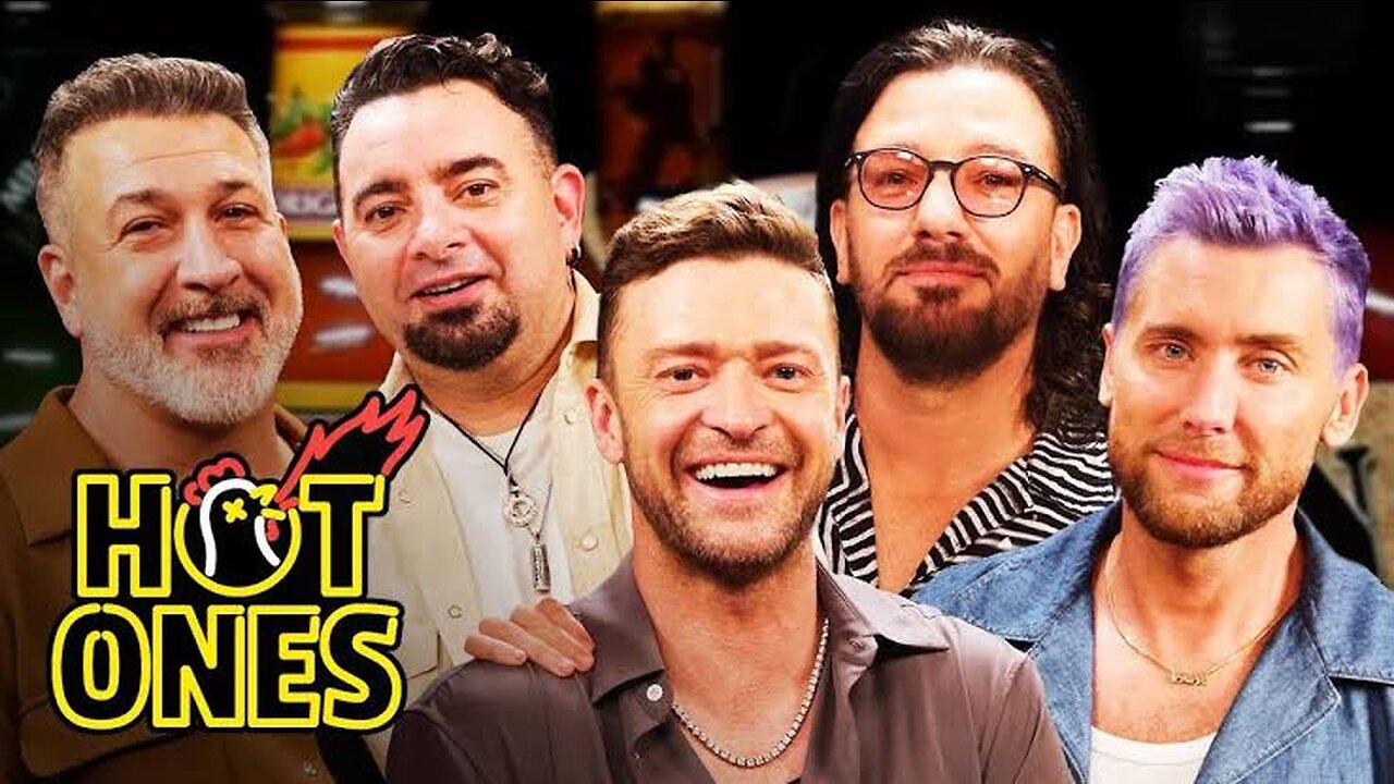 *NSYNC Breaks Another Record While Eating Spicy Wings | Hot Ones