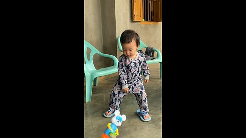 Baby is fed up with broken toy