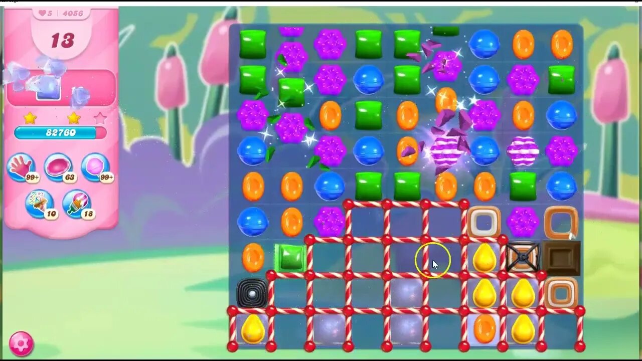 Candy Crush hLevel 4056 Talkthrough, 23 Moves 0 Boosters