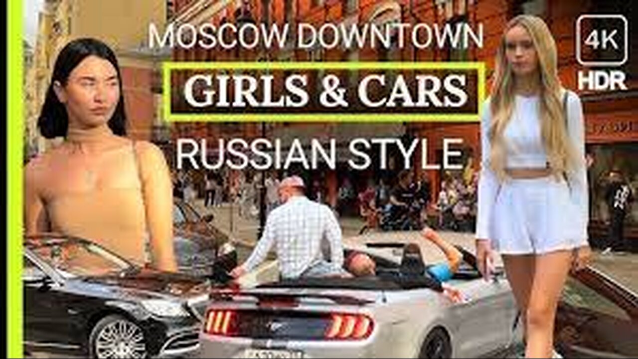 [4k] Russian Girls are not shy! Moscow Walking Tour Attractive Girls & Cars 2024 Lifestyle 4k #119