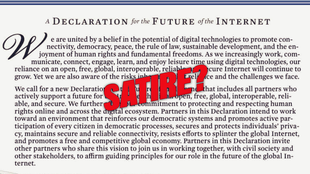 Elon Musk Responds To Global Internet Pact By Calling It Satire