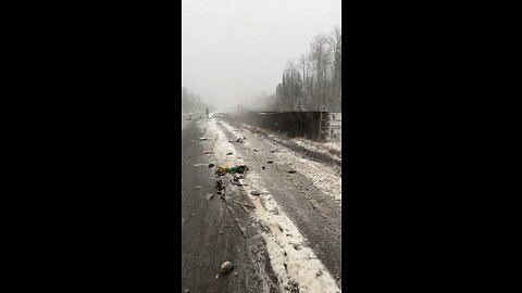 Truck Crash In Snowstorm