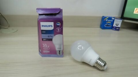 Lampada LED bulbo Philips, branco frio, 4.5W, Bivolt, Base E27