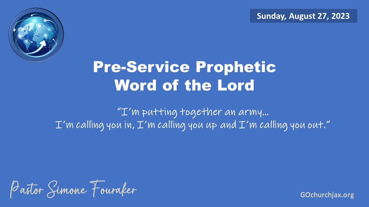 Pre-Service Prophetic Word of the Lord