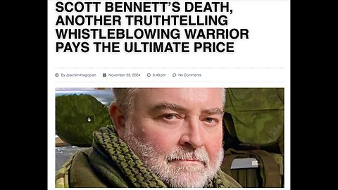 Scott Bennett Assassination Sends Signal To USA Whistleblowing Warriors Joachim Hagopian Victor Hugo