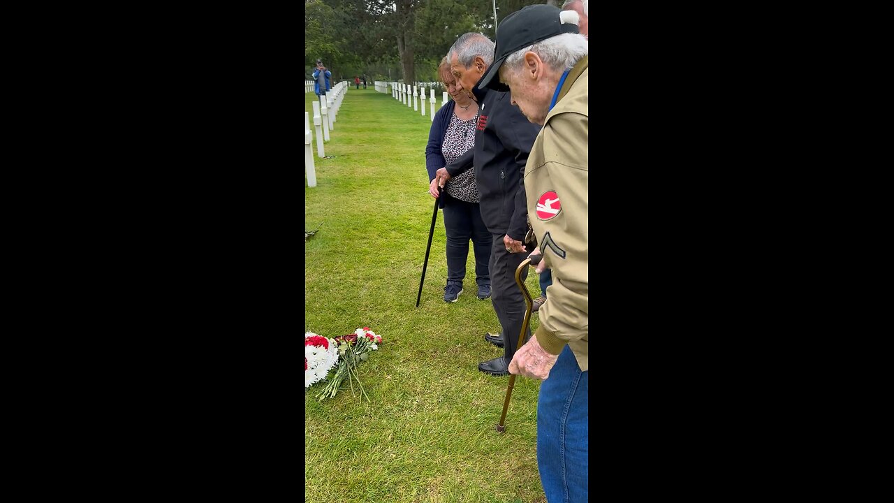 In the rain, Two WWII Veterans Honor Edward Morozewicz