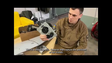 Soldier Inspects Russian Orlan Drone