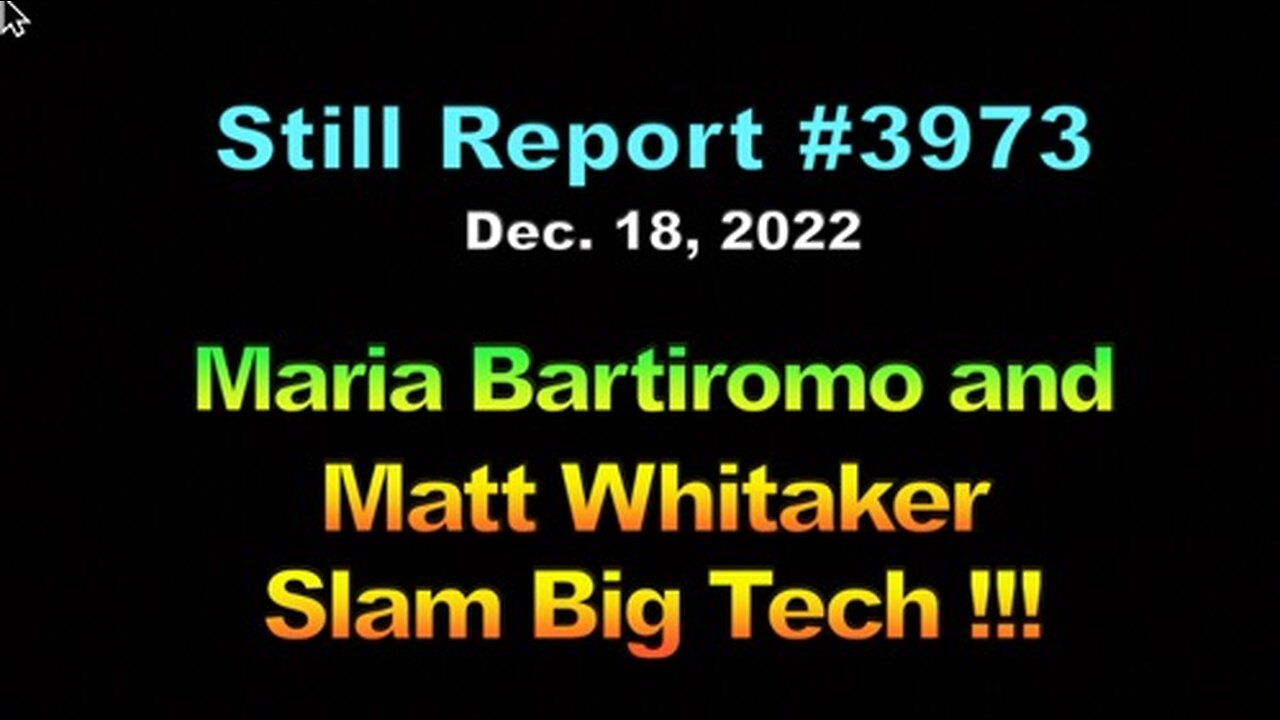 Maria Bartiromo and Matt Whitaker Slam Big Tech !!!, 3973