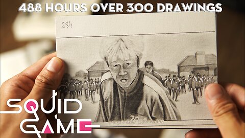 388 Hrs to draw this SQUID GAME flipbook WATCH THE RESULT