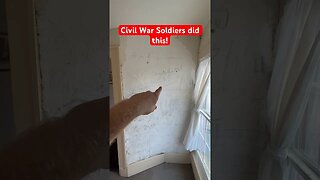 Found Hidden behind plaster! Civil War soldiers graffiti and artwork! #history #discovery #treasure