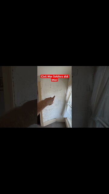 Found Hidden behind plaster! Civil War soldiers graffiti and artwork! #history #discovery #treasure