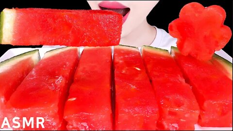 ASMR FROZEN FRUITS, SWEET WATERMELON 얼린과일, 달콤한 수박 EATING SOUNDS MUKBANG 먹방