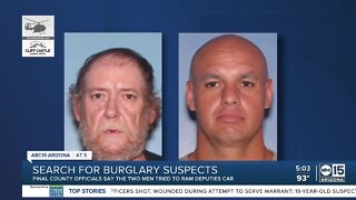 Burglary suspects sought after ramming Pinal County deputy vehicles, leading to shooting