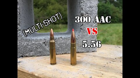 300 AAC vs 5.56 Head to Head... Cinder Block (Multiple)