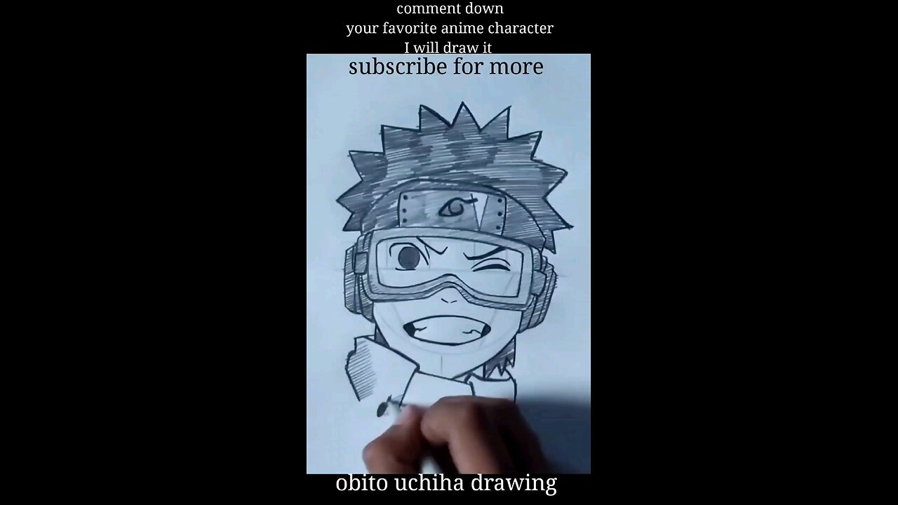 how to draw obito uchiha