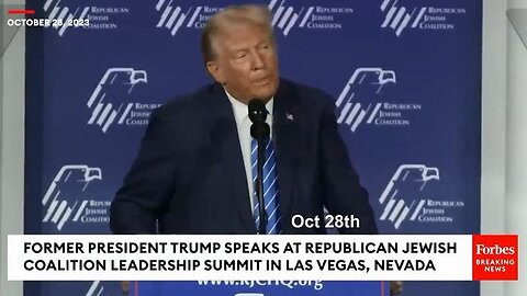 ISRAEL GAZA WAR OCT 28TH TRUMP SPEECH REPUBLICAN JEWISH COALITION (RJC) SUMMIT LAS VEGAS
