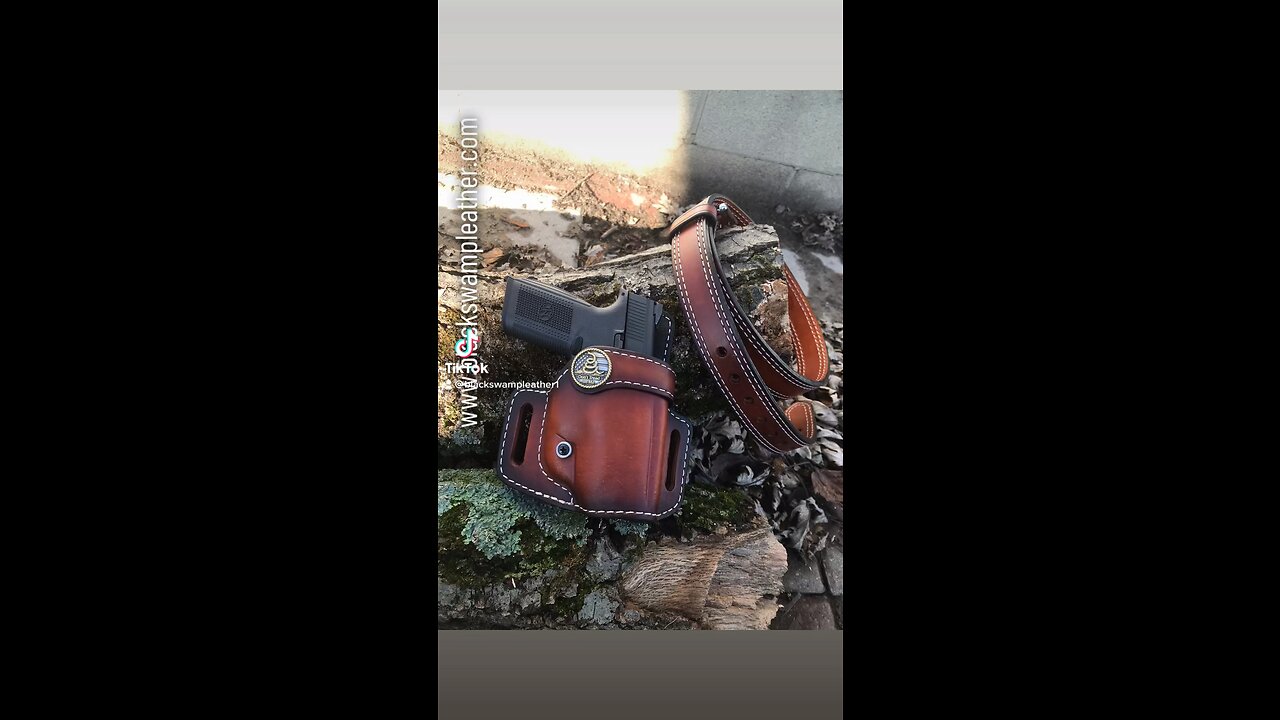 Leather OWB Retention Holster with matching belt