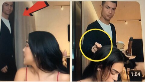 Ronaldo Playing with Georgina Hair During Her Makeup