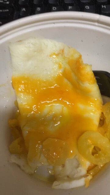My breakfast egg cheese and peppers