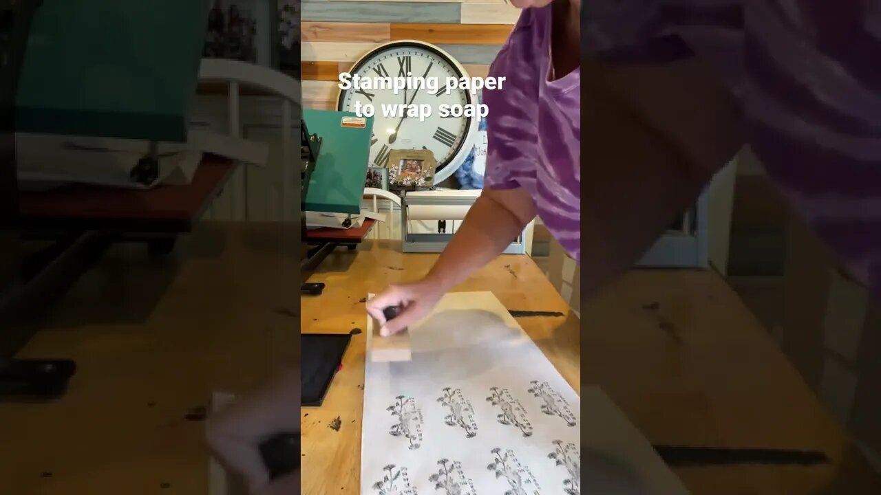 Stamping paper to wrap soap