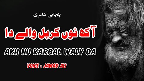 Akh Nu Karbala Waly Da - Punjabi Poetry Whatsapp Status - Sad Saraiki Shero Shayari - Jawad Ali