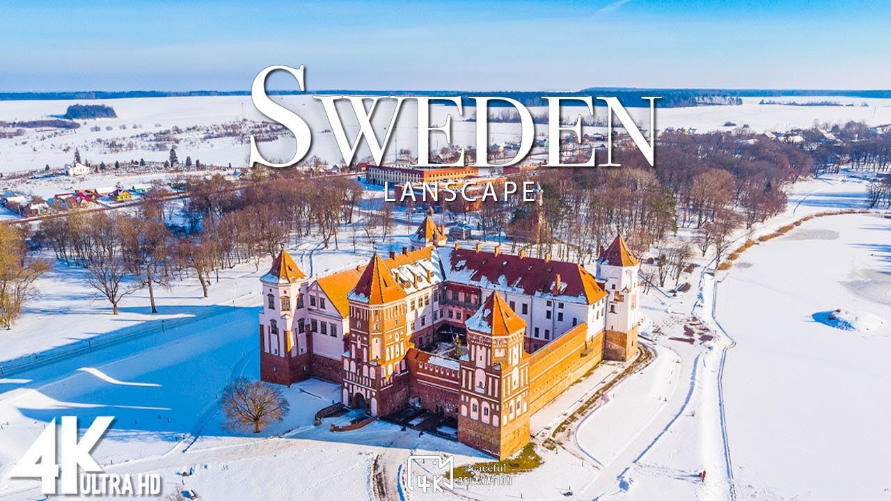 FLYING OVER SWEDEN 4K UHD - Soft Piano Music Along With Beautiful Landscape Videos For TV