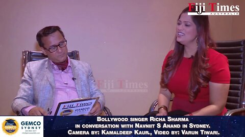 Bollywood singer Richa Sharma in conversation with Navniit S Anand in Sydney, Australia