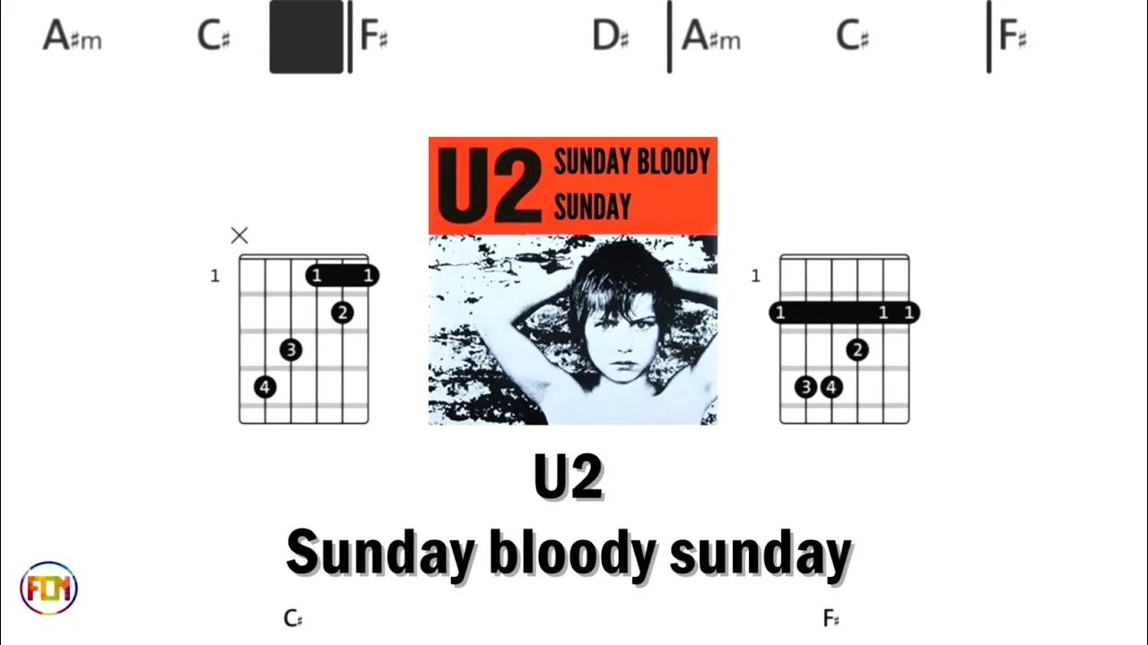 U2 Sunday bloody sunday - (Chords & Lyrics like a Karaoke) HD