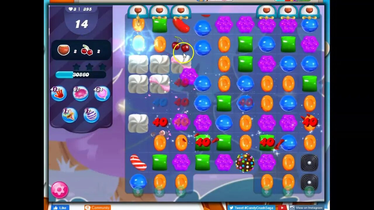 Candy Crush Level 395 Talkthrough, 23 Moves 0 Boosters