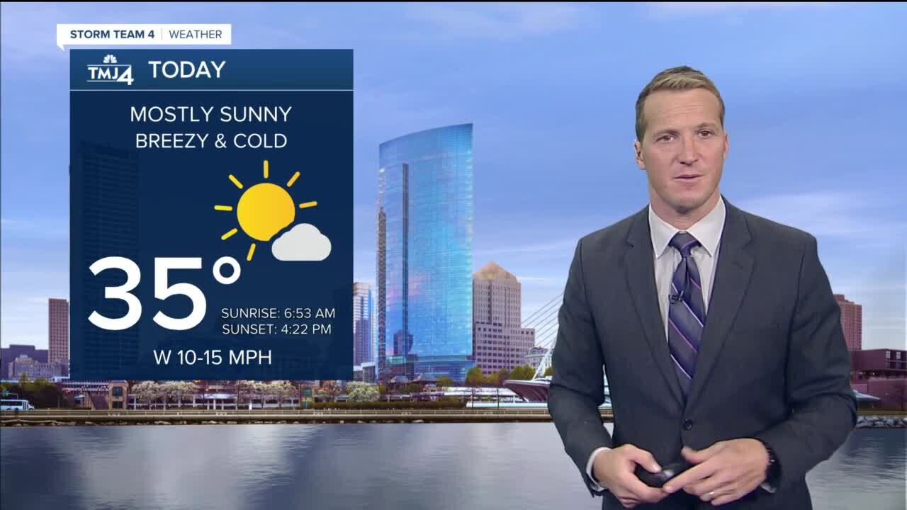 Sunny and chilly Monday afternoon