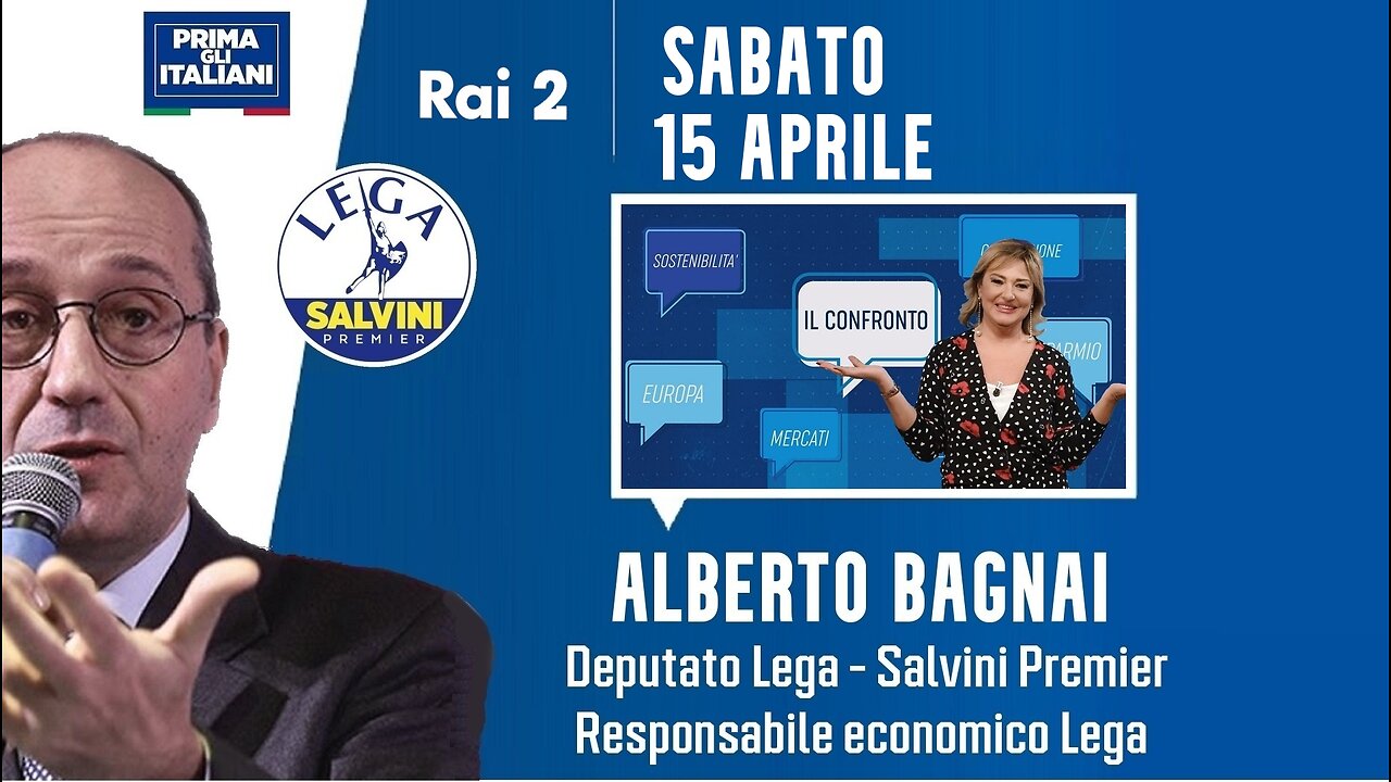 🔴 On. Alberto Bagnai ospite a "IL Confronto" su Rai2, trasmissione condotta da Monica Setta (15/4/23)