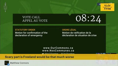 MPs vote on Federal Declaration of Emergency