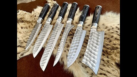 Handmade stainless steel kitchen knives set