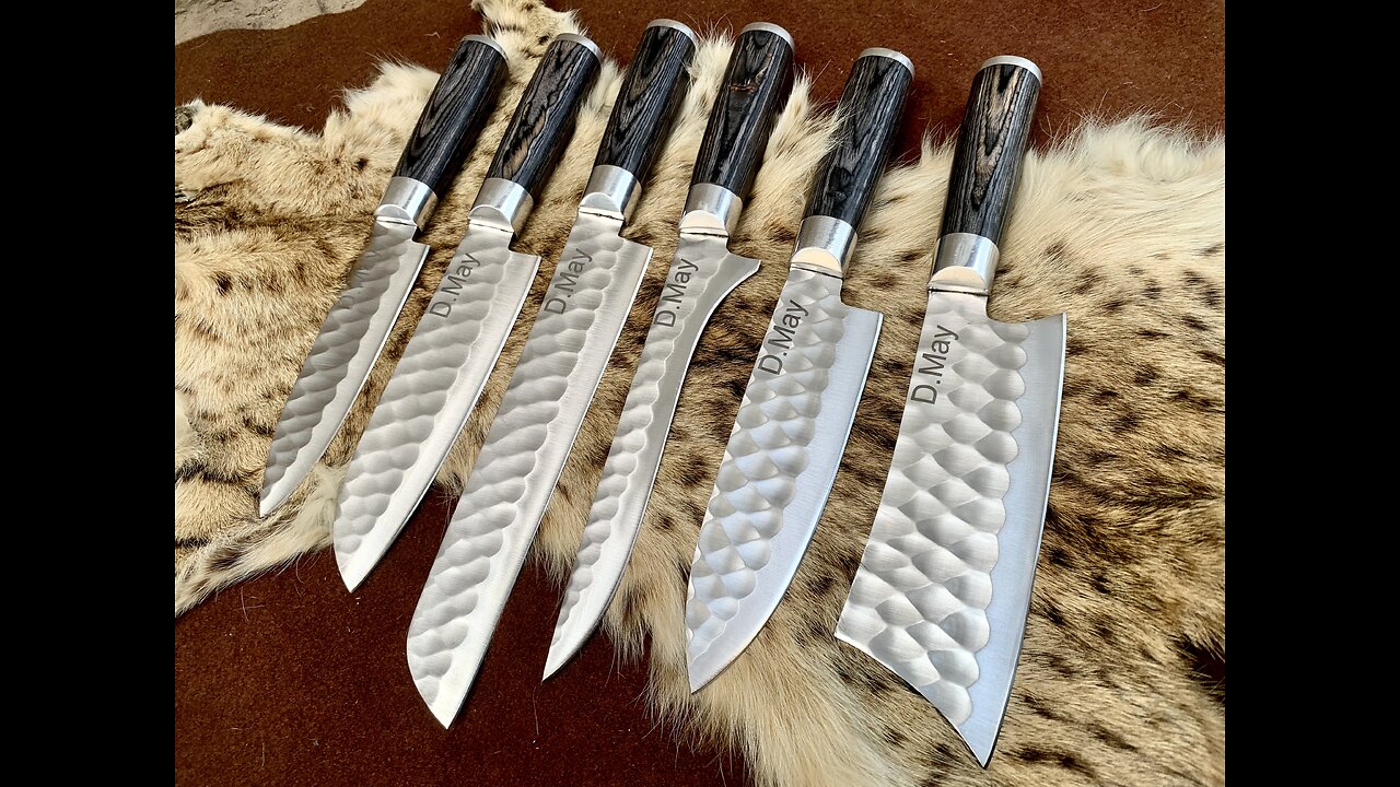 Handmade stainless steel kitchen knives set