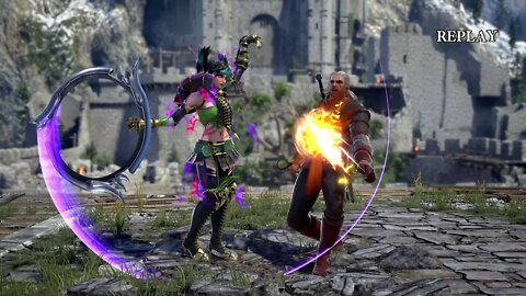 Soulcalibur VI: Geralt (Color 2) vs Tira - 4K No Commentary