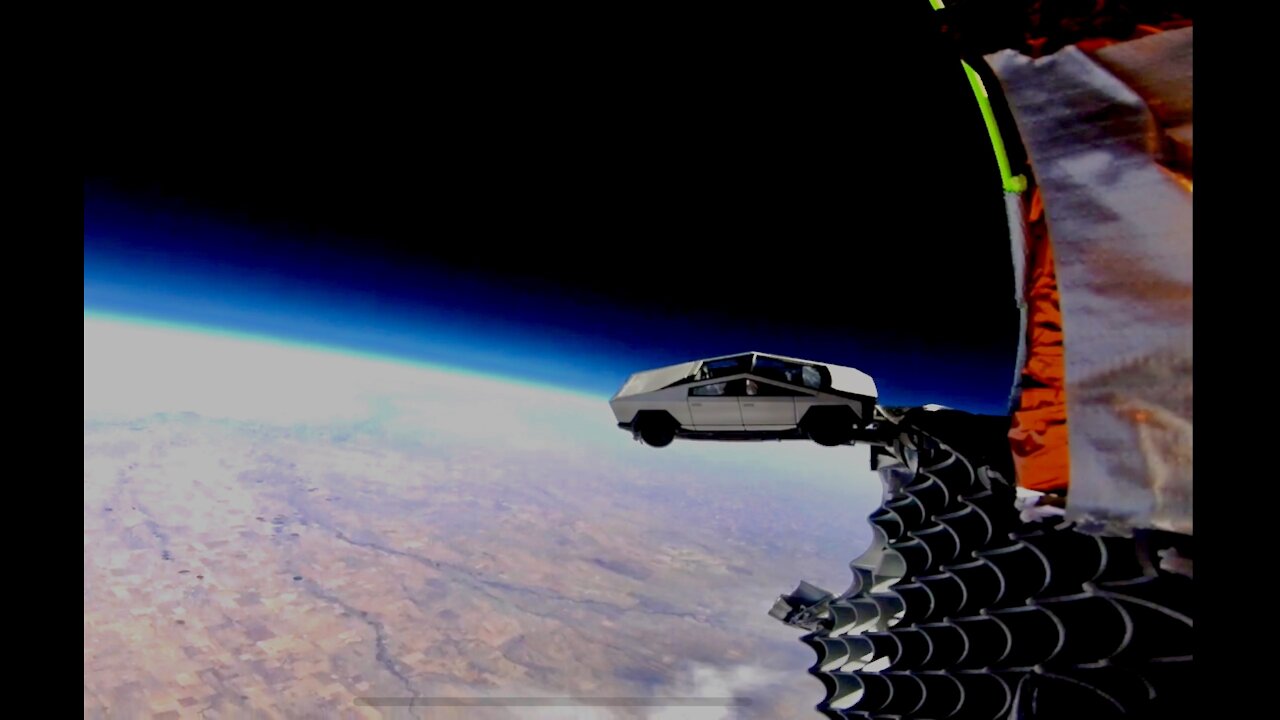 SpaceX Grid Fins Escort Cybertruck to the Edge of Space!