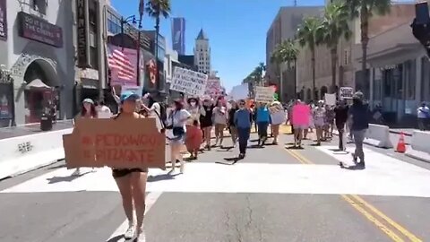 HUNDREDS MARCH IN HOLLYWOOD TO #SAVETHECHILDREN #PEDOWOOD NO MORE! #HOLLYWOODISCANCELLED