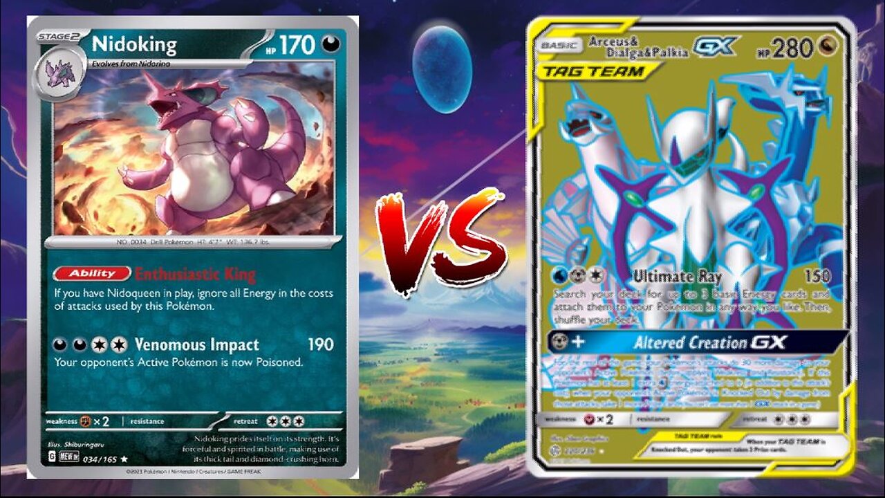 Pokemon TCG Live Expanded Nidoking Nidoqueen VS Arceus Dialga Palkia GX Zacian V!!