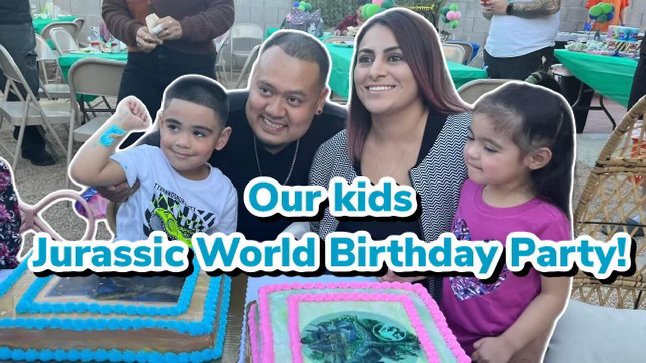 Big Bouncy House Jurassic World Themed Birthday Party *Having another baby reveal*