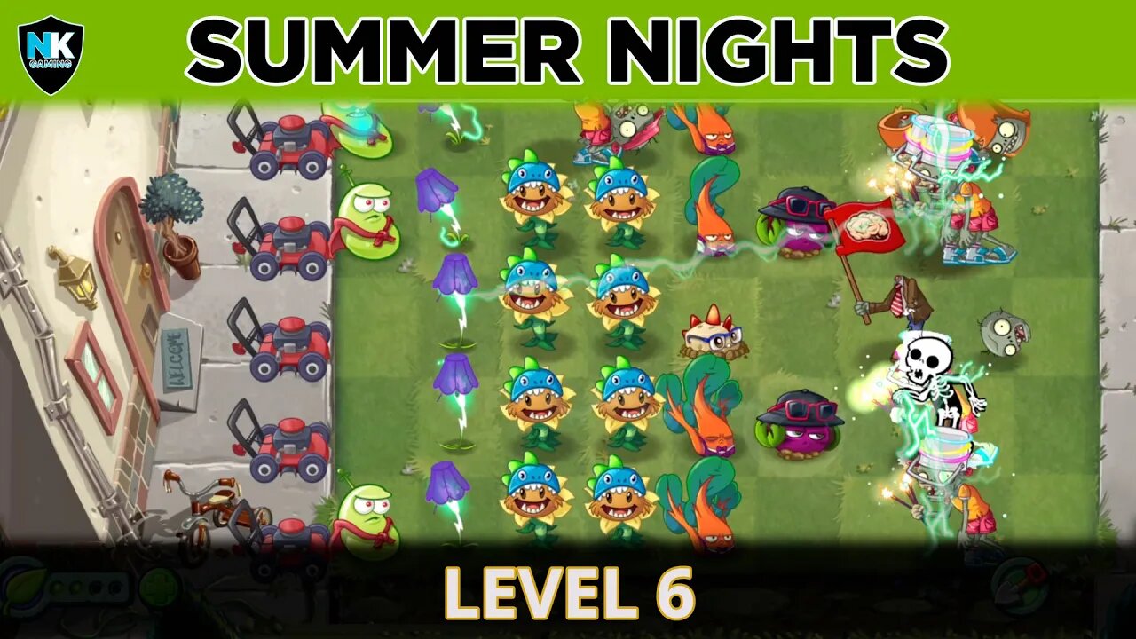 PvZ 2 - Summer Nights Event - Level 6 - Level 1 Plants