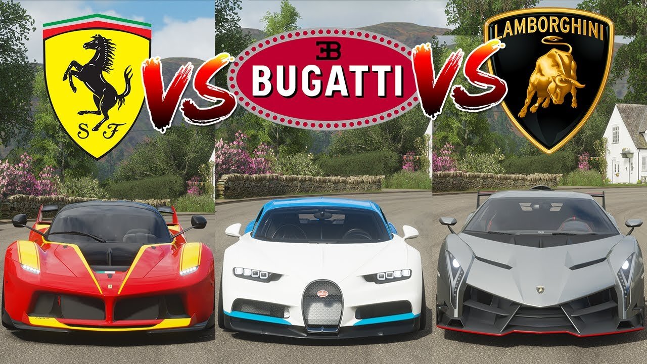 Lamborghini vs Bugatti vs Ferrari Crazy Drag Race 2023