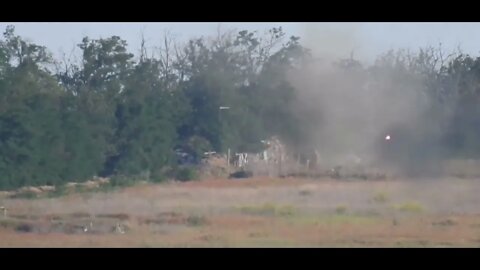 10.05.2022 ATGM hit in a fortified point of Ukraine