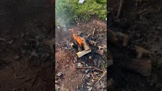 Getting a camp fire started