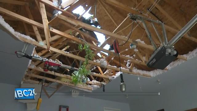 Clean-up in Brandon after storm