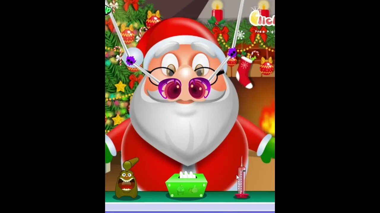 PUSS Extraction from Santa's Nostril Boils! Santa Nose Doctor #shorts #gaming #christmas #xmas